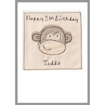 Personalised Monkey Birthday Card For Girls Or Boys, 7 of 11