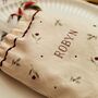 Personalised Traditional Christmas Polka Dot Drawstring Gift Bag, thumbnail 3 of 3