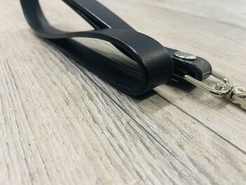 Personalised Black Leather Lanyard, Loop ID Lanyard, 10 of 12