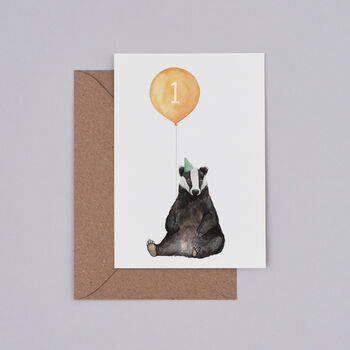 Badger 1st Birthday Card, 2 of 3