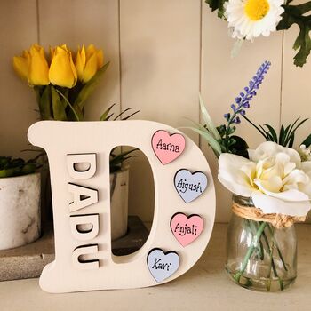 Personalised Dad's Father's Day D Letter Ivory Gift, 7 of 9