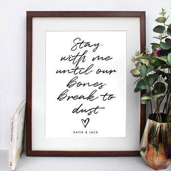 Personalised Your Own Song Lyrics Quote Print, 3 of 4
