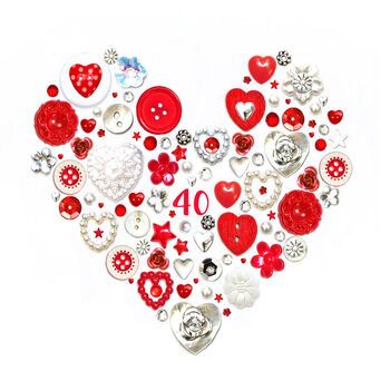 Personalised Ruby Anniversary Button Heart, 2 of 5