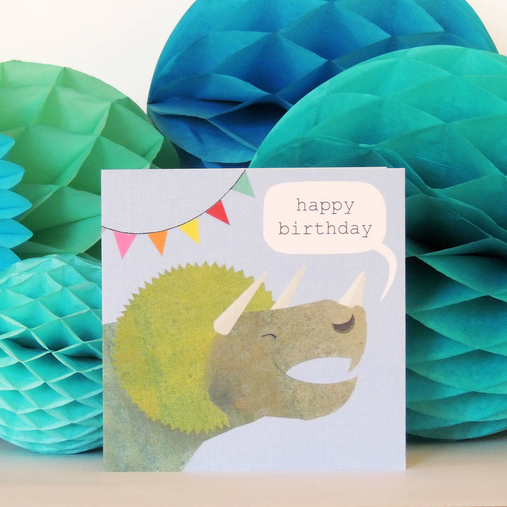 Triceratops Dinosaur Birthday Card By Kali Stileman Publishing ...