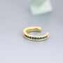 Sapphire Blue Cz Ear Cuff In Sterling Silver, thumbnail 6 of 10