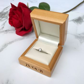 Personalised Keepsake Wedding Or Engagement Ring Box, 2 of 3