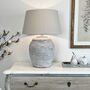 Large Ribbed Pale Grey Distressed Table Lamp Base, thumbnail 1 of 12