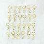 Gold Plated 925 Silver Crystal Initial Hoop Earrings, thumbnail 7 of 12