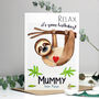 Personalised Mummy Daddy Sloth Birthday Card, thumbnail 2 of 6