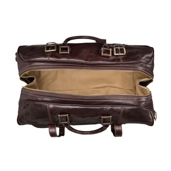 Personalised Leather Large Travel Bag 'Flero Large', 9 of 12