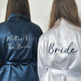 Navy Embroidered Bridesmaid Robes, thumbnail 1 of 5