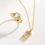 Green Amethyst Emerald Cut Pendant Necklace In Sterling Silver And Gold, thumbnail 9 of 9