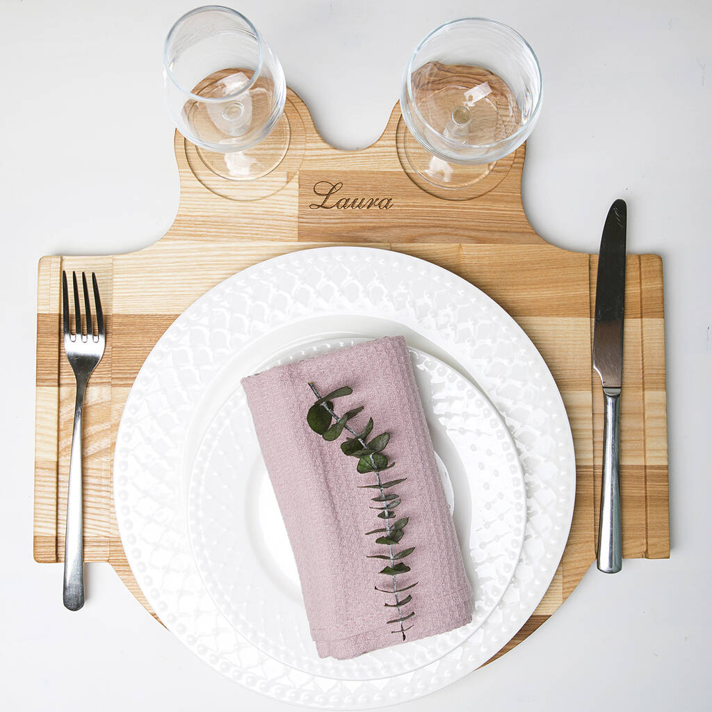 Eco Living Personalised Wood Placemats By Natural Gift Store