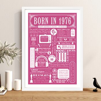 1976 Personalised 50th Birthday Fact Print Gift, 2 of 11
