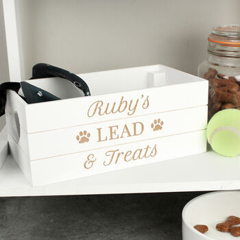 Personalised Pets White Wooden Crate Organiser, 3 of 5
