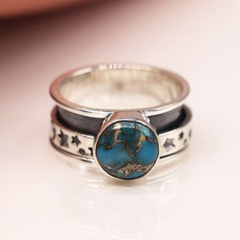 Personalised Sterling Silver Celestial Spinning Ring, 3 of 11