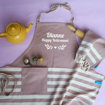Personalised Cotton Kitchen Apron And Kitchen Towels, 7 of 11