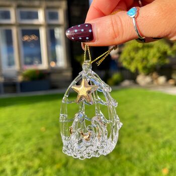 Glass Nativity Hanging Decoration, 3 of 3