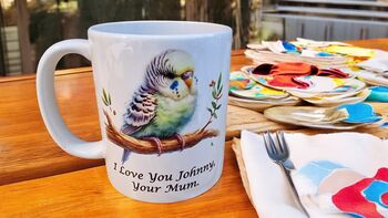 Personalised Budgie Mug – Custom – Gift For Bird Lovers, 2 of 2