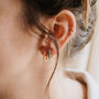 Surya Stone Huggie Hoop Earrings, thumbnail 2 of 4