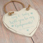 Will You Be My Godparent White Wooden Hanging Heart, thumbnail 2 of 3