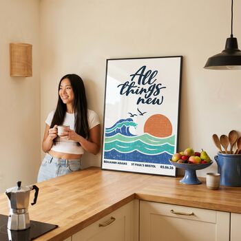 Personalised Adult Baptism Print All Things New, 3 of 10