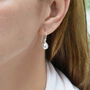 Silver And Pearl Snowdrop Earrings, thumbnail 1 of 3