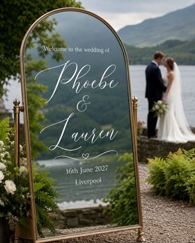 Personalised Wedding Sign Vinyl Decal For Mirrors, 4 of 7