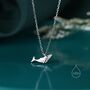 Whale Pendant Necklace In Sterling Silver, thumbnail 1 of 10