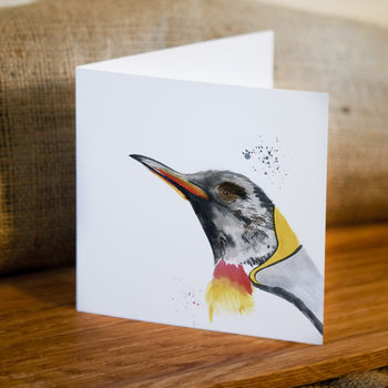 Inky Penguin Blank Greeting Card, 3 of 4