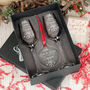 Pair Of 1st Christmas Engaged Champagne Flutes And Decoration, thumbnail 2 of 5