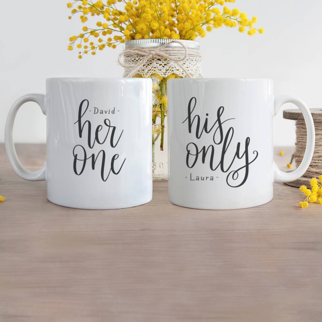 Original Personalised Her One And His Only Mug Gift Set 