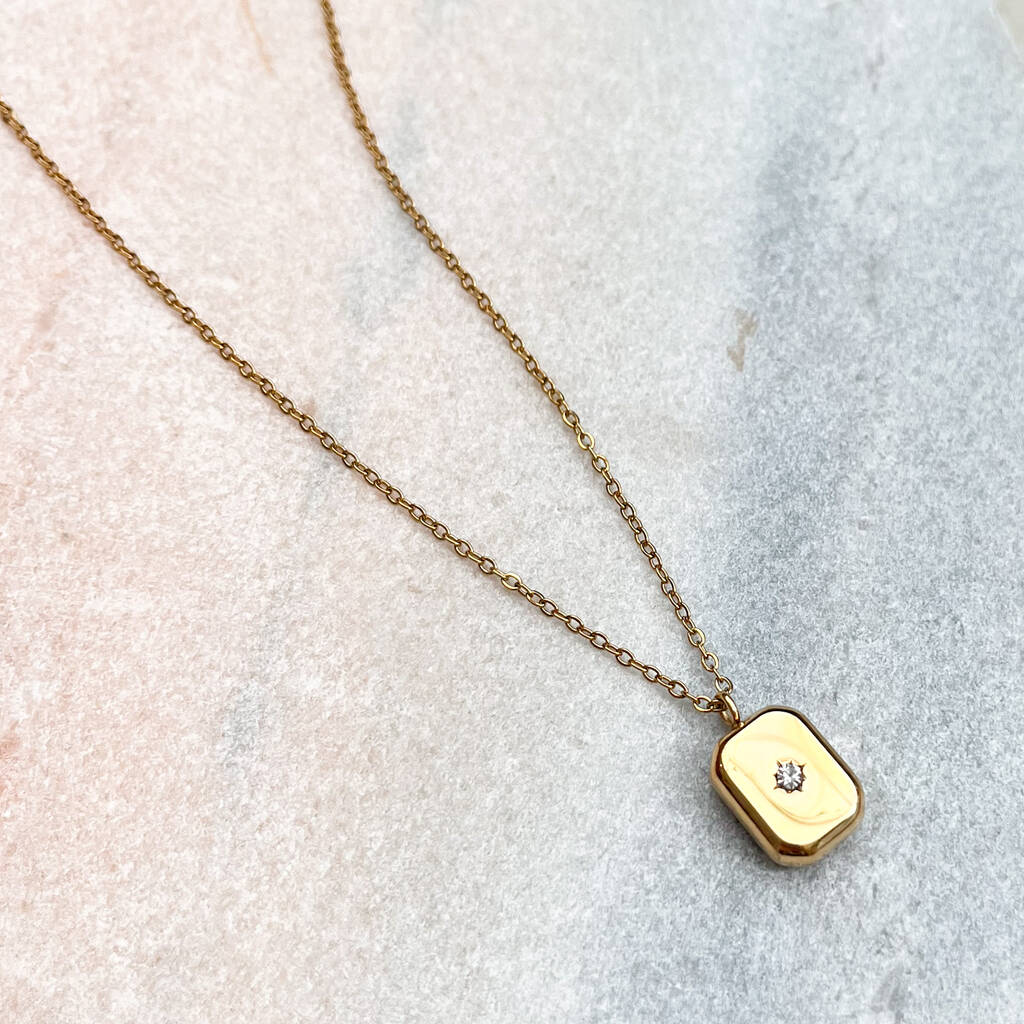 Art Deco Pendant Necklace With Solitaire Star, 1 of 1