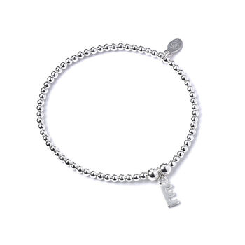 Sterling Silver Ball Bead Bracelet With Initial, 12 of 12