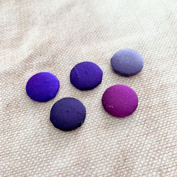 Purple Pure Silk Covered Cufflinks, 3 of 4