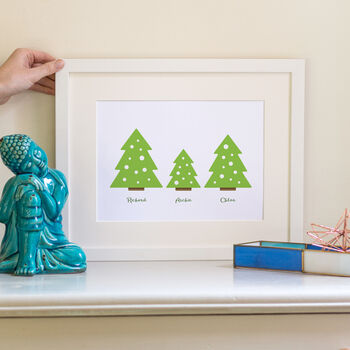 Personalised Family Christmas Tree Print, 3 of 6