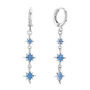 Romilly Blue Silver Droplet Star Huggie Earrings, thumbnail 1 of 2