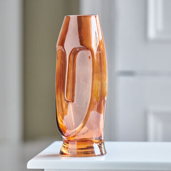 Amber Glass Face Vase, 2 of 3