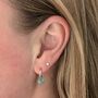 The Nugét Aquamarine March Birthstone Earrings, Silver, thumbnail 2 of 4