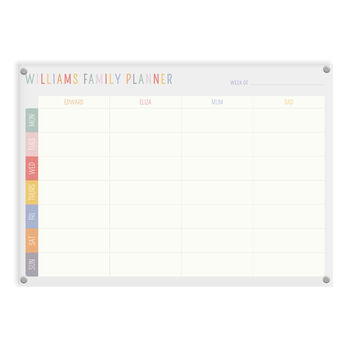 Personalised Weekly Familoy Planner Reusable Whiteboard, 2 of 5