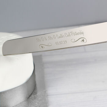 Personalised Heart And Swirl Cake Knife, 4 of 5