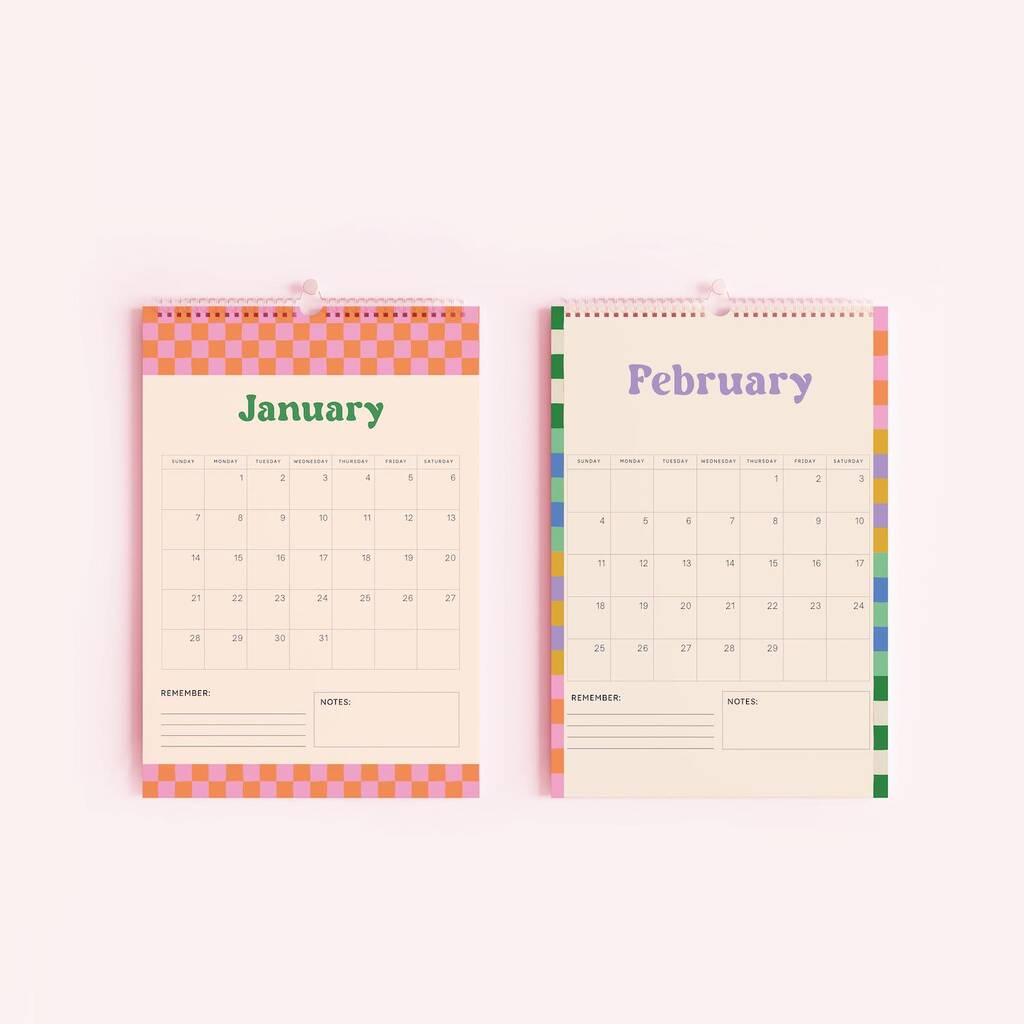 2024 Checkerboard Calendar By SOFE STORE