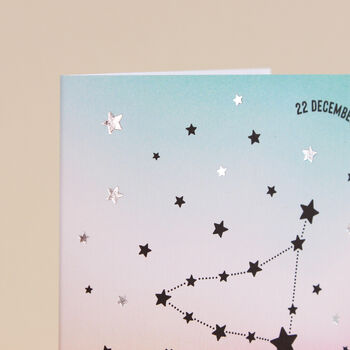 Capricorn Star Sign Constellation Birthday Card, 4 of 7