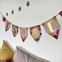 Personalised Flower Gold Name Bunting, thumbnail 2 of 3