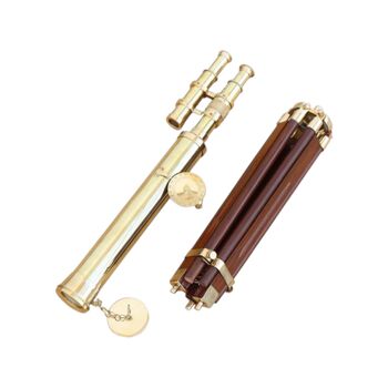 Custom 23 Inch Brass Double Barrel Telescope Tripod, 7 of 8