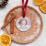 Personalised Baby Girl First Christmas Ceramic Ornament, thumbnail 4 of 7