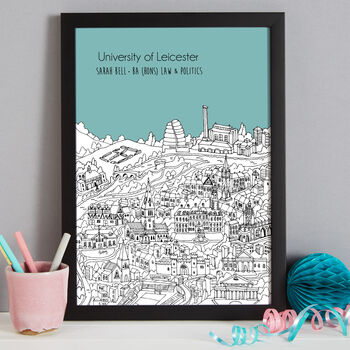 Personalised Leicester Graduation Print Gift, 3 of 9