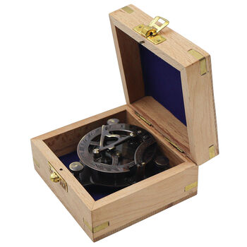 Personalised Three Inch Adjustable Gunmetal Sundial Compass Gift, 7 of 11