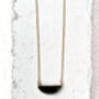 Jade Semi Circle Necklace Real 18k Gold Plated Gift, thumbnail 3 of 8