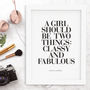 Coco Chanel 'Classy And Fabulous' Typography Print, thumbnail 2 of 4